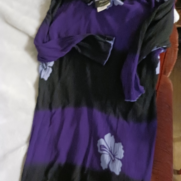 Simple People 2 piece women's skirt/top set, purple/dk purple/ black - Picture 1 of 12